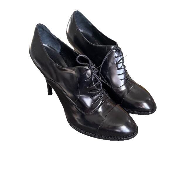 Cole Haan Shoes - Cole Haan black leather lace-up high-heel oxford booties Stilettos Pumps Sz 9